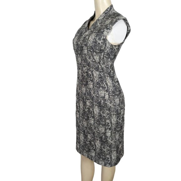 M.M. LAFLEUR The Aditi‎ Crackle sleeveless black white Pencil Career Dress 6 - Picture 5 of 13